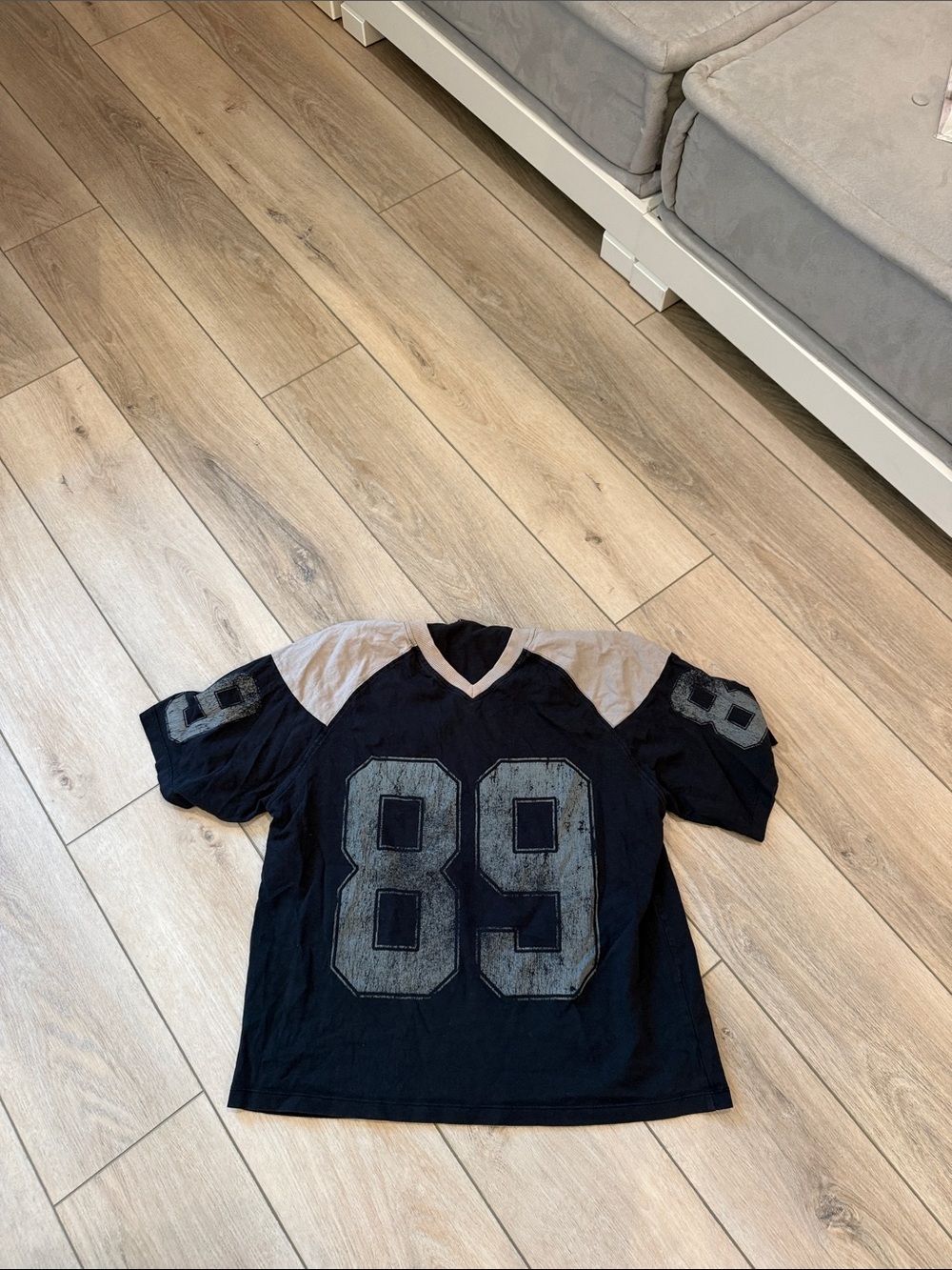 Urban Outfitters Black & Gray Kids Football Jersey Tee with 89